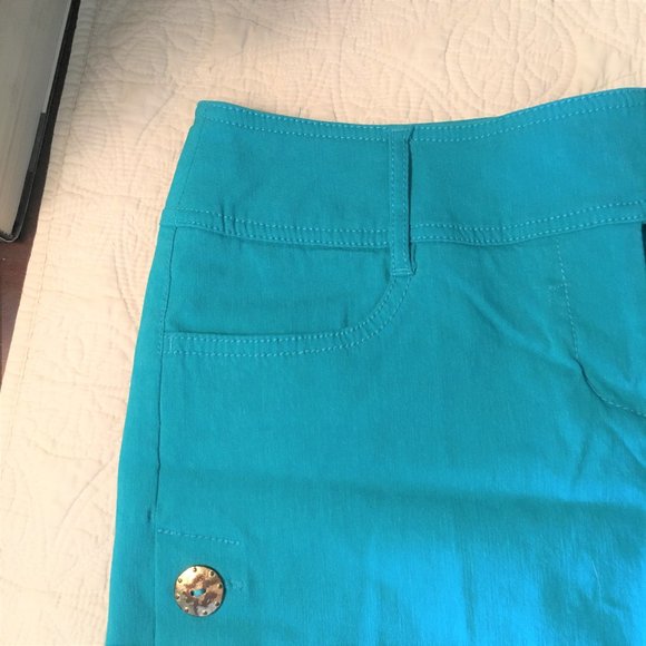 BISOU BISOU "Island Hopper" Turquoise Shorts - Picture 3 of 10